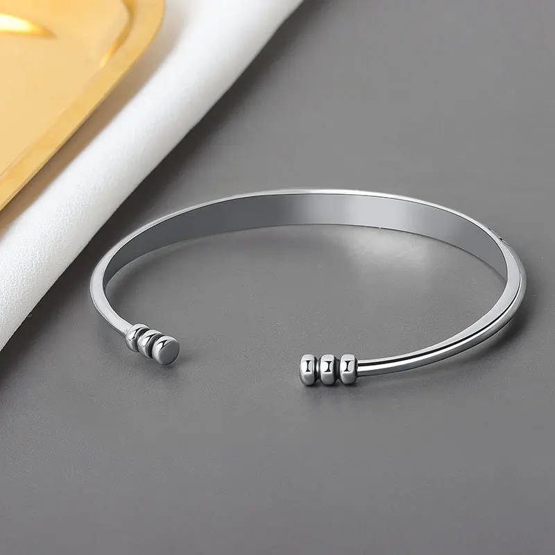 unisex retro 925 silver plated open cuff bracelet