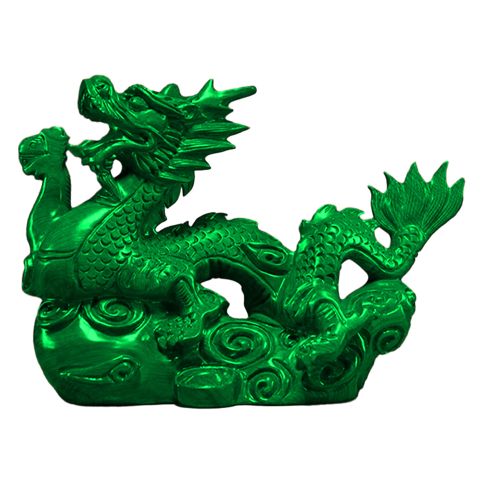 

10cm Green Mascot Dragon Statue Wooden Sculpture Chinese Feng Shui Wealth Office Animal Gift Zodiac Prosperity Home Decor