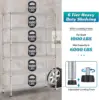 Storage Shelves Metal Wire Shelving Unit with Wheels, 6000LBS Weight Capacity Heavy Duty NSF Height Adjustable Garage She 4