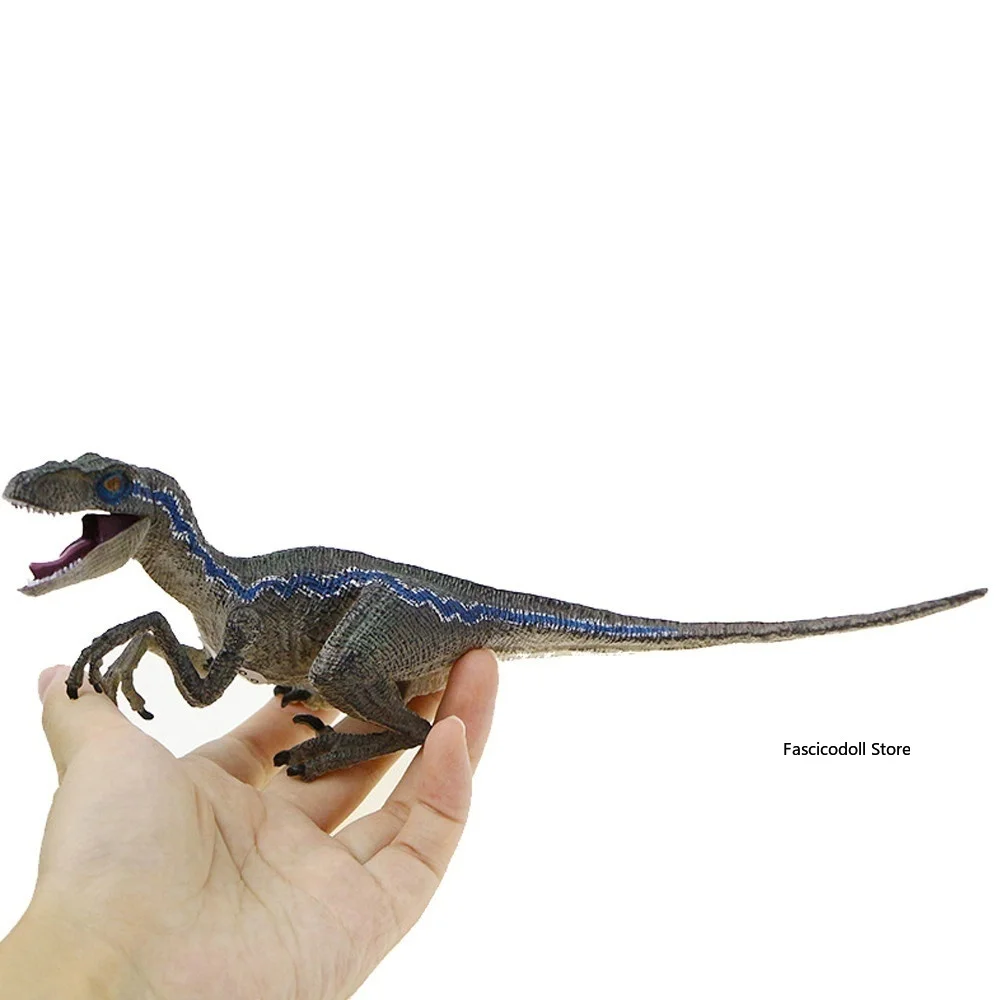 Blue Velociraptor Dinosaur Action Figure Animal Model Toy Collector 3