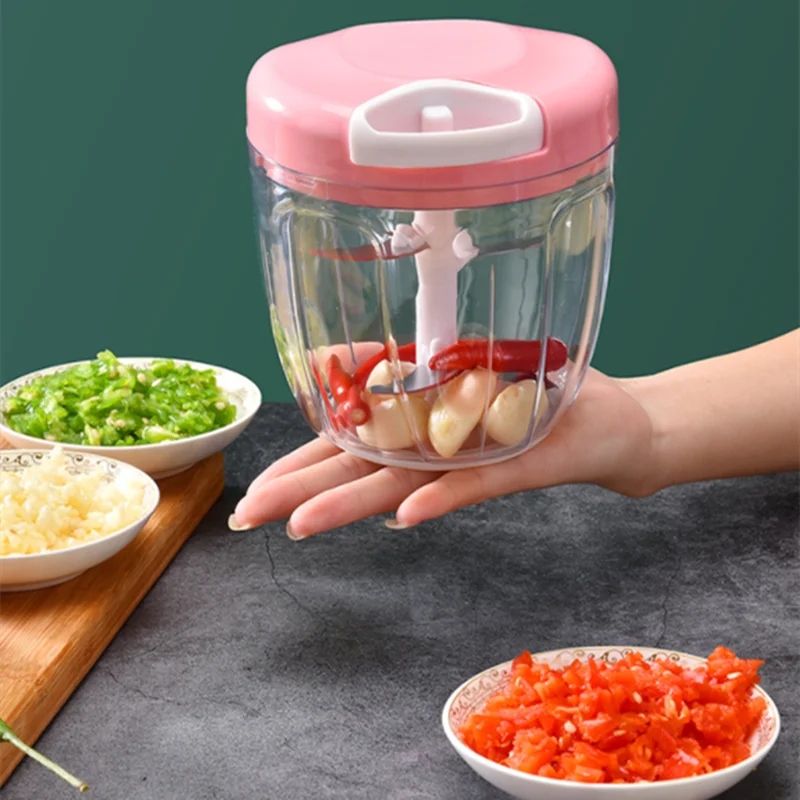 Multi-function Garlic Grinding Chopper 900ML Manual Garlic Masher Food Vegetables Cutter Meat Grinders Kitchen Cooking Gadgets