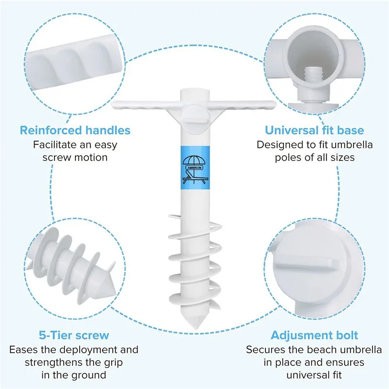 Sun Umbrella Base Plastic Ground Insert with Four-corner Hook Beach Umbrella Sand Anchor Frame Accessories