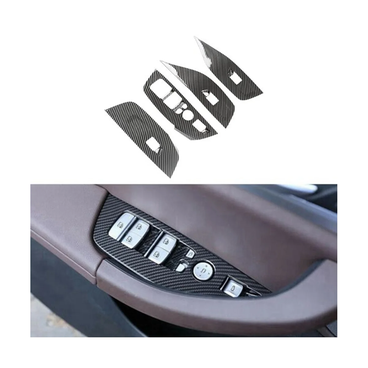4 Pcs Car Window Lift Button Frame Trim Per Bmw X3 G01 X4 G02 2018-2021