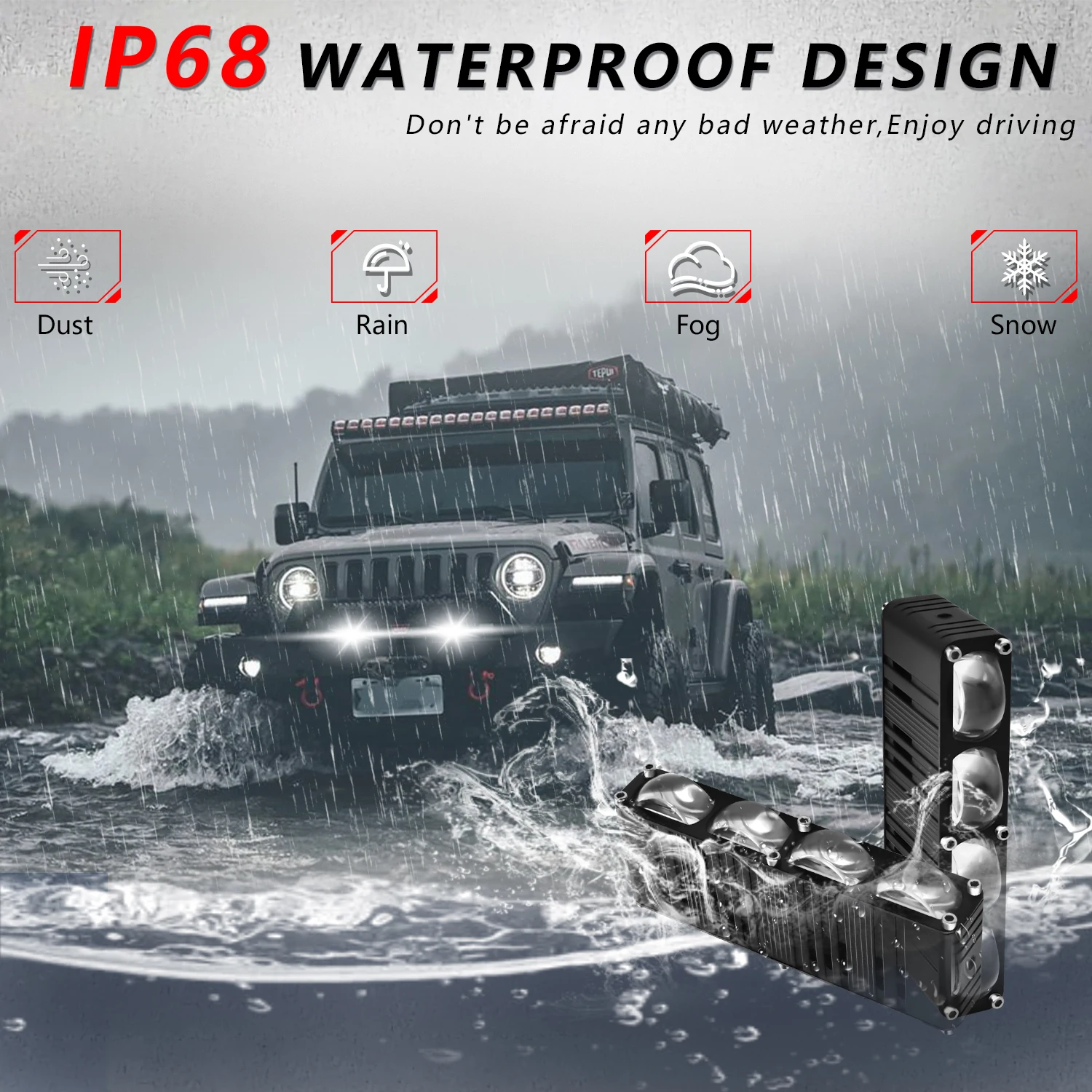 4/5inch Auto Work Light Explorer Motorcycle LED Bar Spot Flood Fog Super Bright