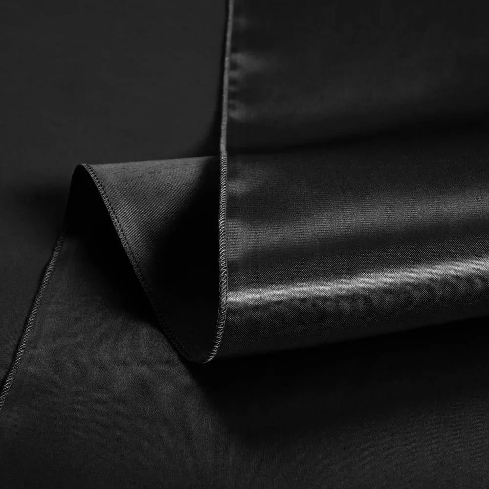 Table Cloth Rectangular Tablecloth Black Satin Tablecloth Rectangular Table Overlay Cover Tablecloth Smooth Fabric Table Decor Wedding Banquet Decoration