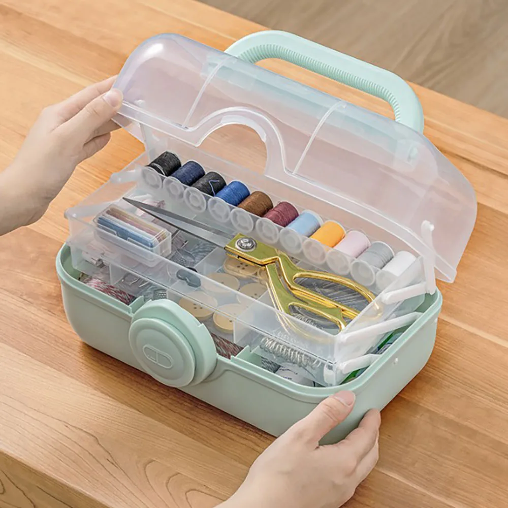 Sewing Kit Box For Adults Beginners Sewing Kits Accessories Home Box Stitching Repair Kit Compartments