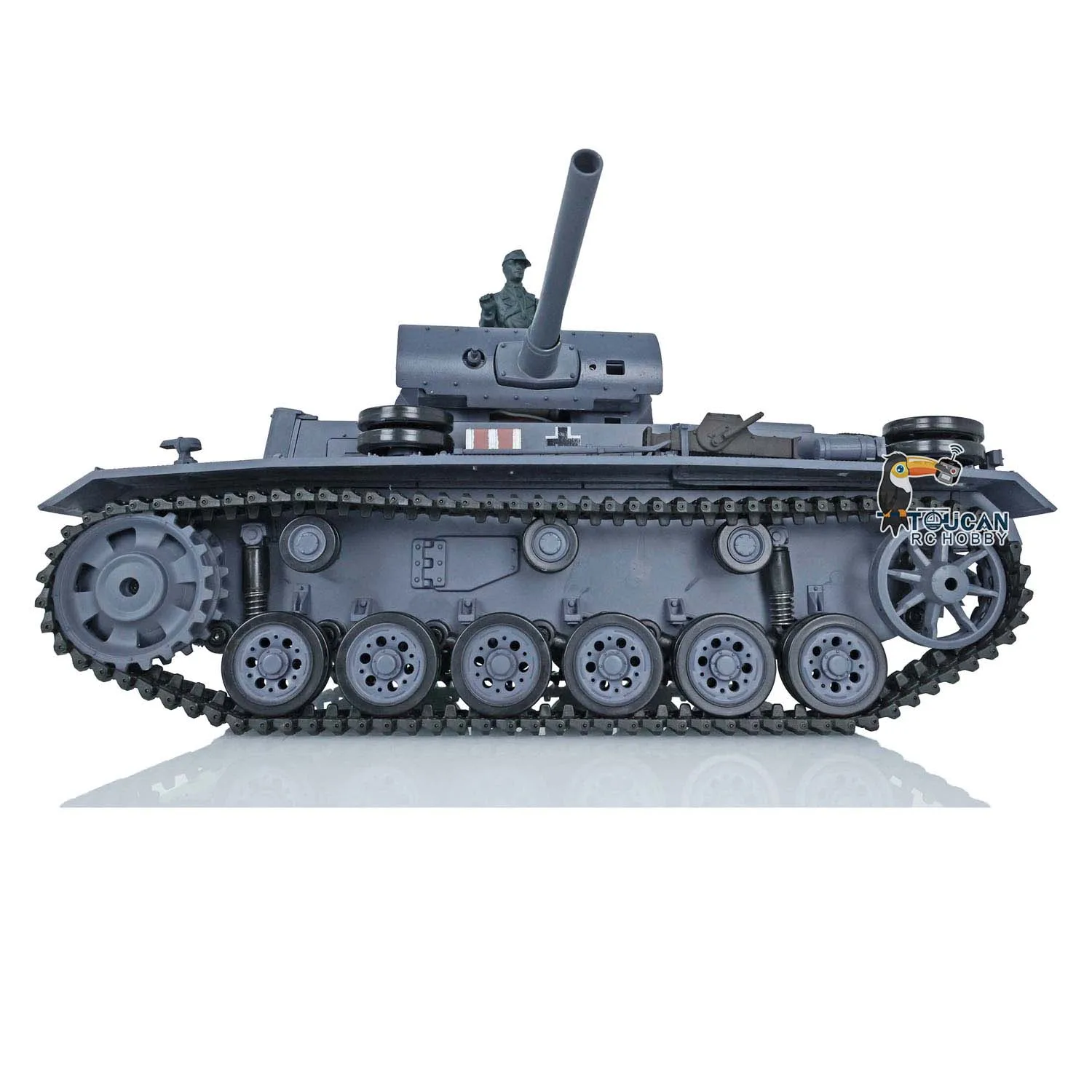 2.4G HENG LONG 1/16 7.0 Plastic German Panzer III L RTR Radio Control Model Army RC Tank 3848 360° Turret BB Pellet TH17340-SMT4 5