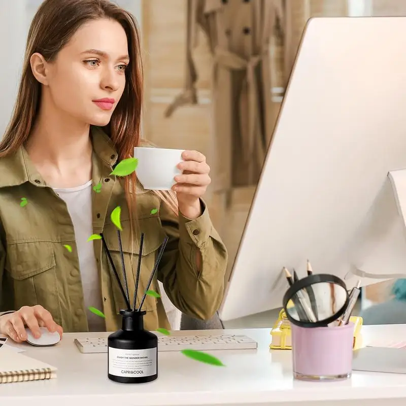 Bathroom Scent Sticks 50ml Oil Fragrance Diffuser Long-Lasting Bathroom Air Freshener Natural Aromatherapy Diffuser Set With 4