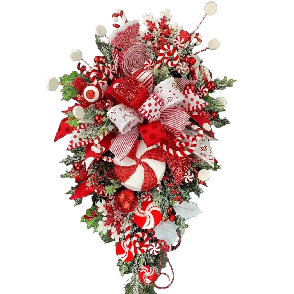 

New Christmas Upside Down Tree Christmas Door Hanging Christmas Candy Upside Down Tree Wall Decoration