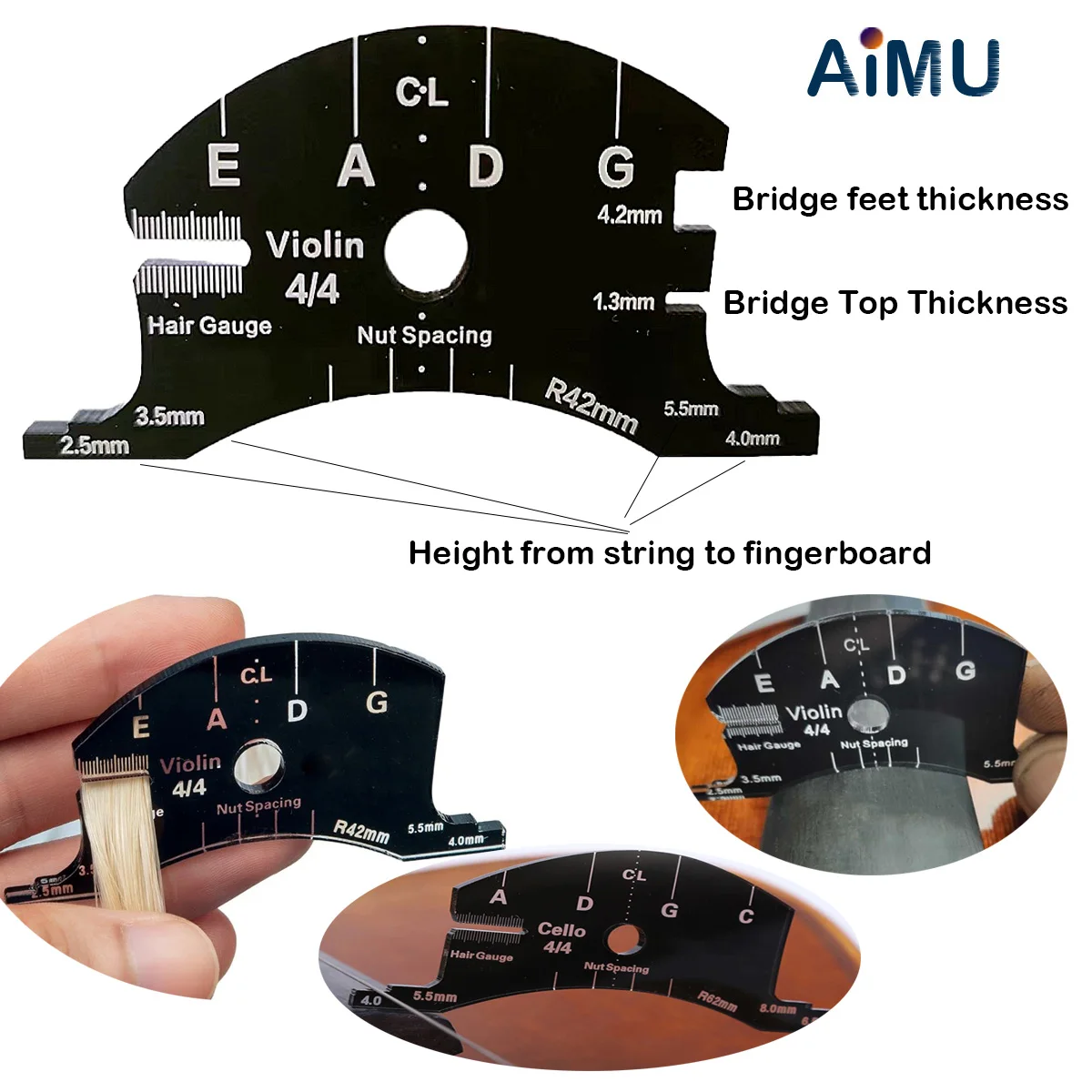 MultifunctionalDoublebassCelloViolinBridgeTemplateNutString