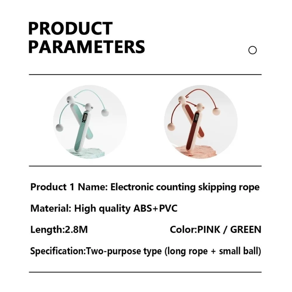 with Counter Cordless Counting Skipping Rope Portable Anti-slip Jump Rope with Calorie Counter Lightweight Durable