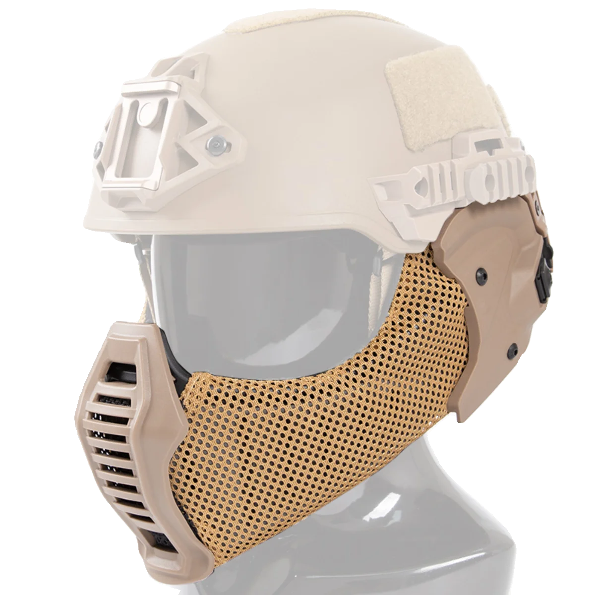 

Outdoor military Tactical EX Helmet Special All Terrain Mask CS Field Ear and Face Protection Integrated Half Face Protection TB