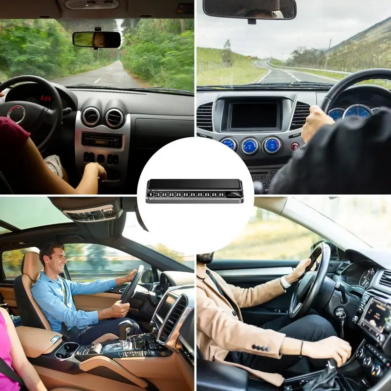 Solar Energy Car Air Freshener Automotive Fragrance Diffuser Elegant With Parking Number Plate LED Solar Car Aromatherapy