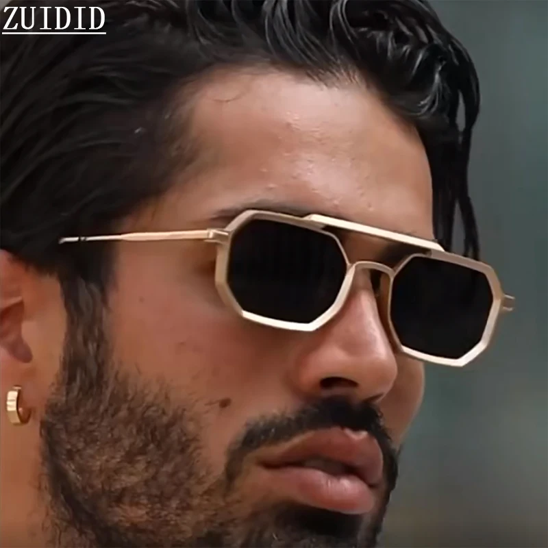남성용 금속 선글라스 빈티지 스퀘어 선글라스 여성 트렌디 Luxe 패션 선글라스 Steampunk Shades Gafas De S..