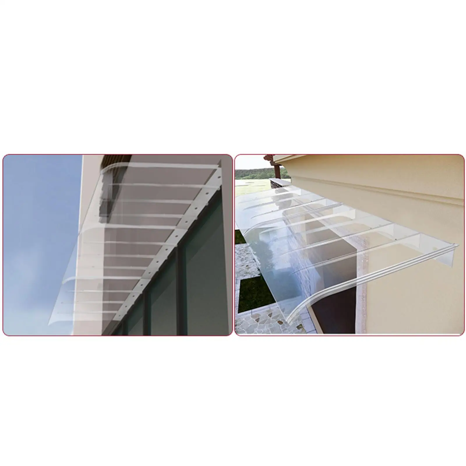 Entry Door Window Awning Exterior Clear Sun Shetter Front Door Canopy No Brackets Porch Awning Door Awning for Outside Sunlight