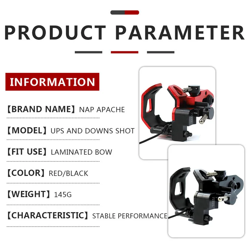 NAP APACHE Arrow Rest Quick Drop Away Arrow Rest Right Hand Quick Adjustment Matching Compound Bow Archery Hunting