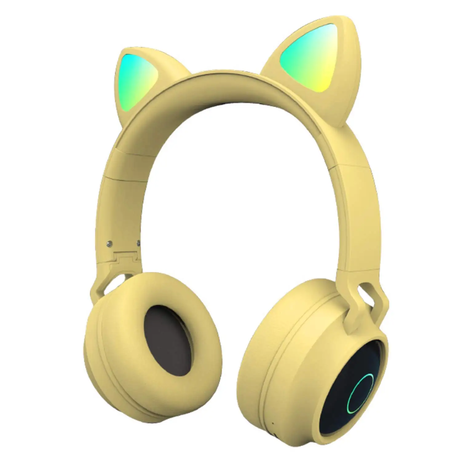 

BIGONE Cute Foldable Over/On Ear Headsets with LED Light for Girl Adult, Bluetooth 5.0 Kid Cat Headphone for iPhone/iPad/Kindle