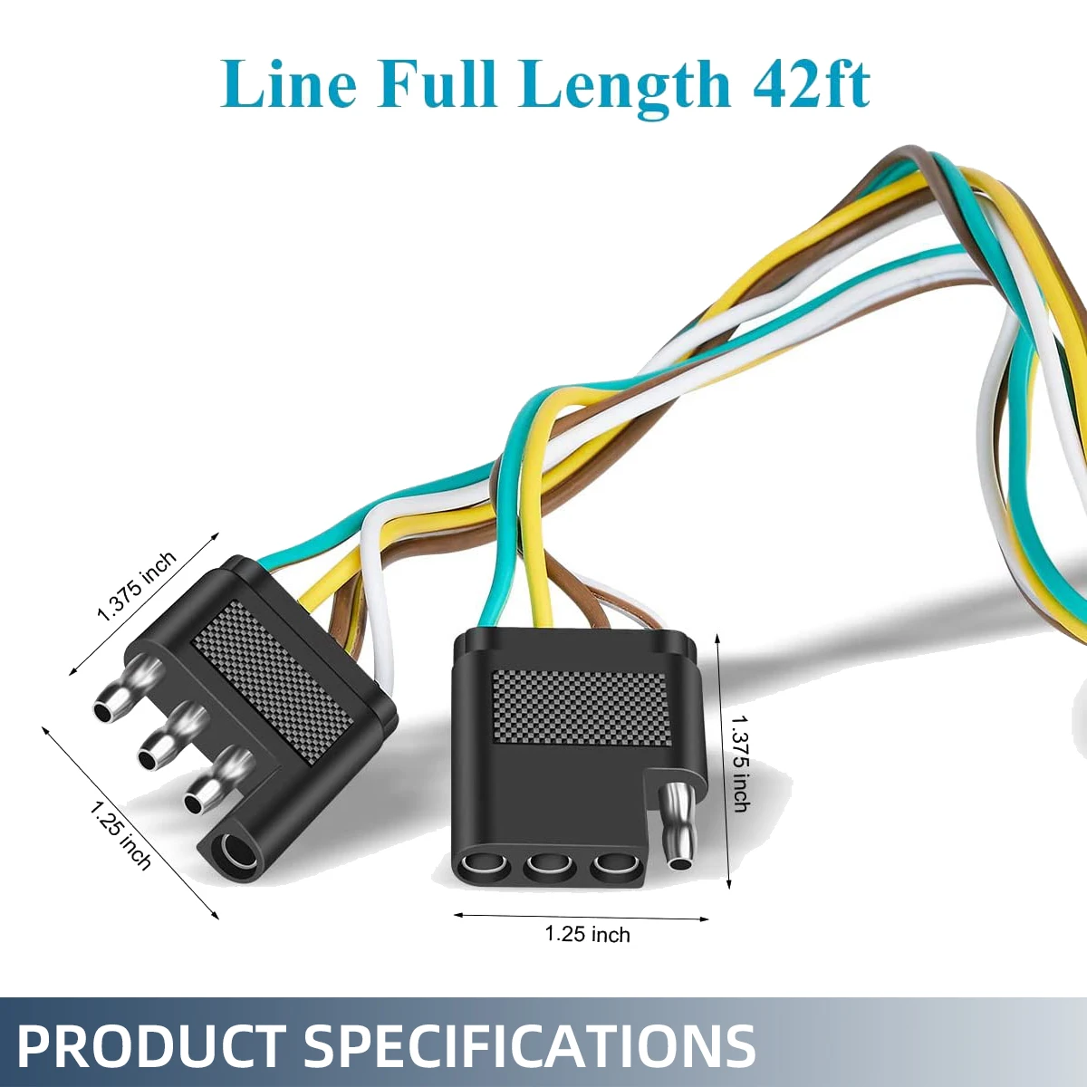 Trailer Plug Adapter Towing Adapter Towing Adaptor Trailer Plug Trailer Wire Power Cord The 4 Pin Connector Prong Plug Suite Wiring Harness Extension Pvc Light Adapter Kit Towing