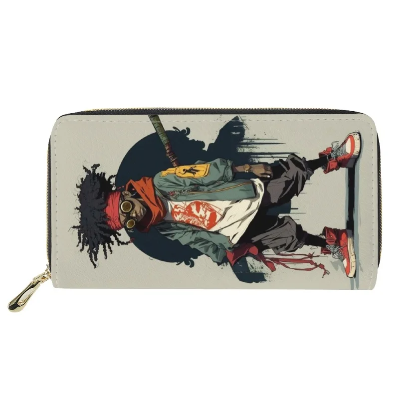 

Лидер продаж 2023, черные кожаные кошельки с принтом в стиле панк для мужчин, женские кожаные кошельки для кредитных карт, клатч на молнии, сумочка, кошелек