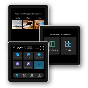FUERS 4 Inch Touch Screen Multi-functional Smart Wall Switch T3E Switch Scene Panel Intelligent Home Touch Screen Zigbee