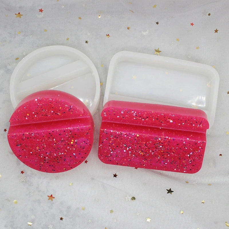 

DIYJewelry Изготовление смартфонов Подставка Плесень Блестящий держатель для мобильного телефона Эпоксидная форма