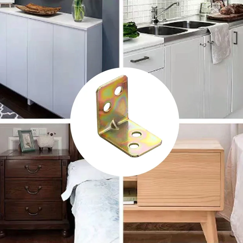 L-shaped 90 degree right angle fastener corner code bracket 4-hole hardware accessories fixed wooden furniture furniture hardware angle bracket angled furniture hardware angle connector