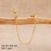 1 pièce 14K plaqué or cheval oeil chaîne gland Zircon boucles d'oreilles pour femmes géométrique minimalisme boucles d'oreilles bijoux accessoires