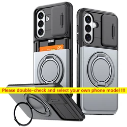 Kickstand Phone Case with Hidden Card Slot for Galaxy A37 5G (Grey)