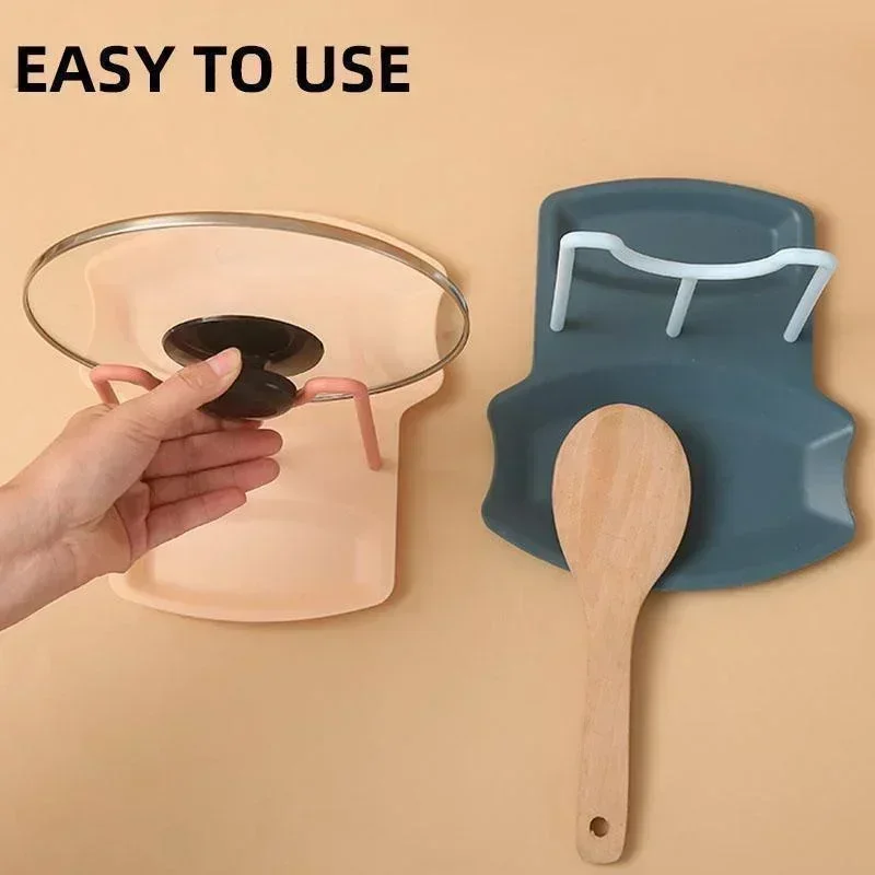 Spoon Rest Pot Lid Holder Removable Pot Cover Lid Rack Shelf Utensil Rest Organizer Storage Kitchen Tool