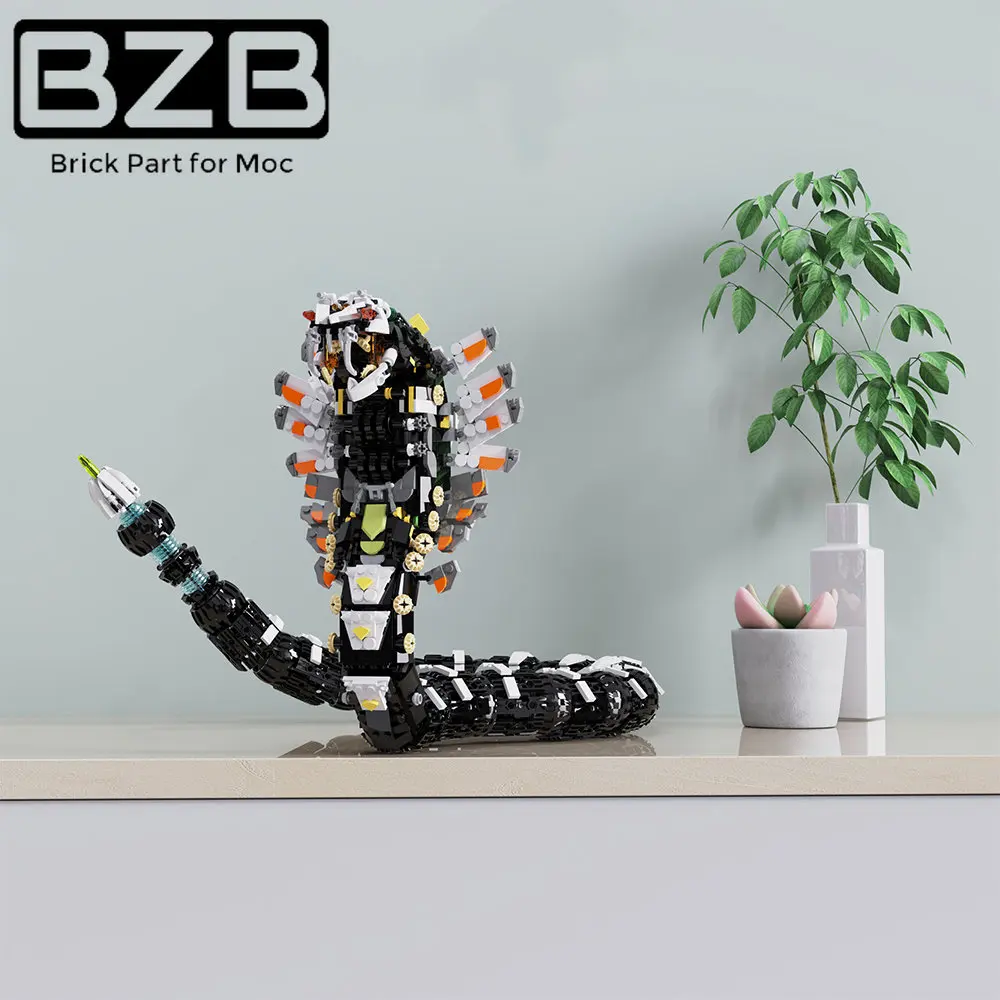 Bzb Moc Horizon Zero Dawned Popular Claw Snake Building Block Gioco Mostro Meccanico Barbonded West Brick Toy Kids Best Gift