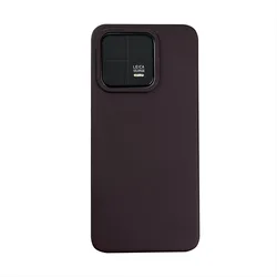 Luxury Matte Metal Bumper Phone Case with Camera Lens Protection and Shockproof Acrylic Back - Xiaomi 14 (Wine Red)