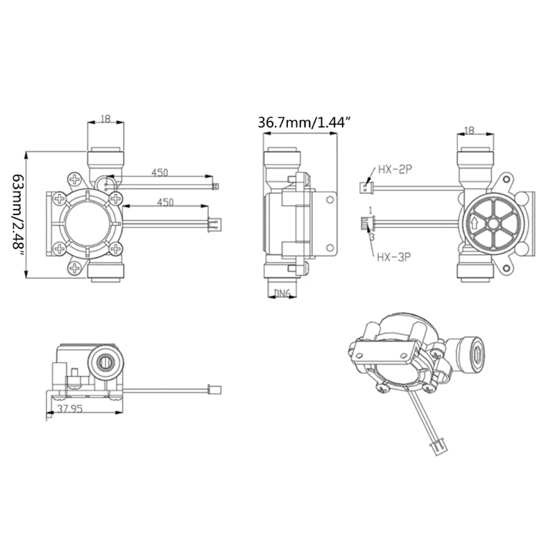 Effect Liquid Water Flow TDS Temperature DN10 8 Turbine-Flowmeter flow meter water flow meter turbine flow meter digital turbine flow meter