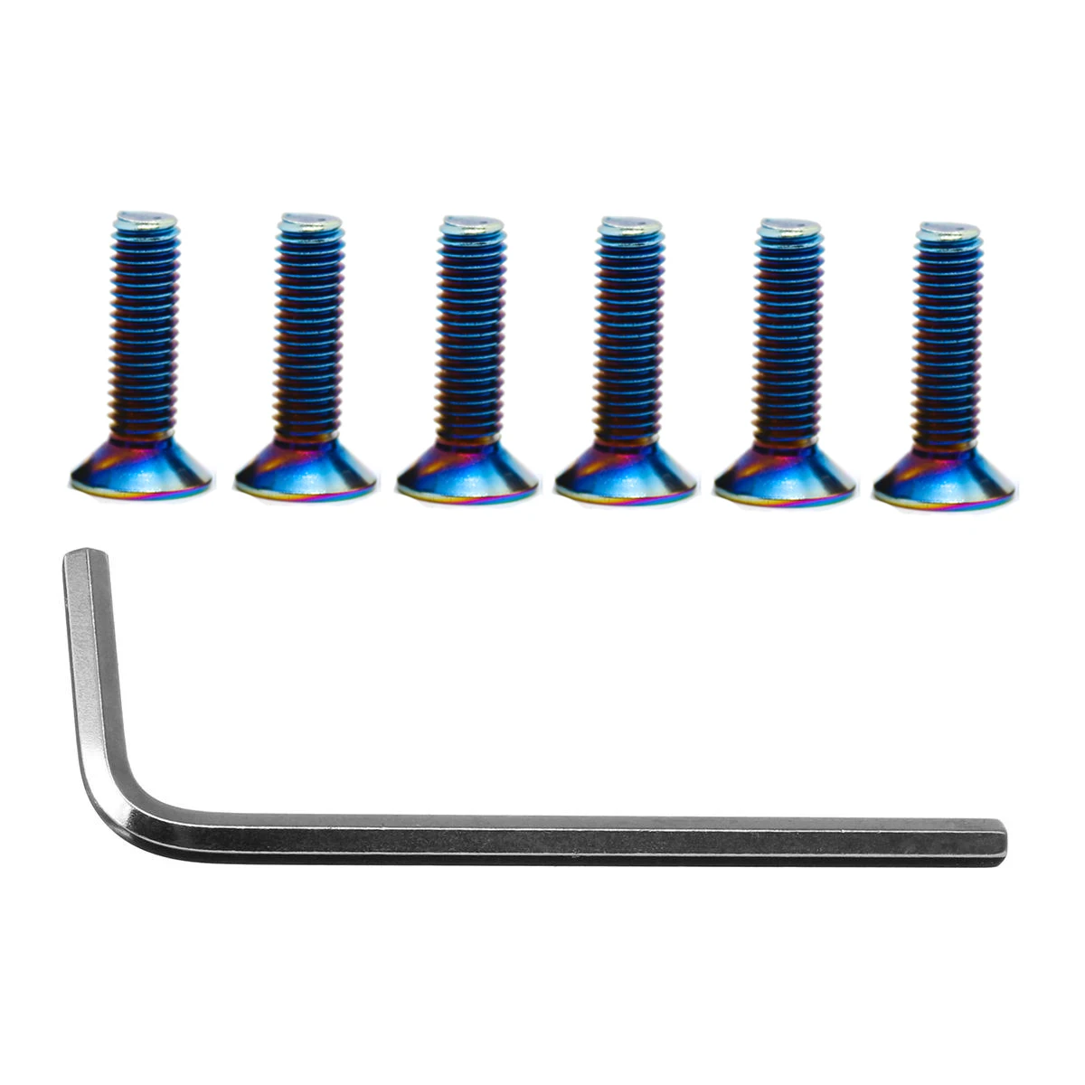 6Pcs 번트 티타늄 스티어링 휠 볼트 나사 + Momo Nardi NRG Works 벨 보스 도구 자동차 액세서리 용 1x 렌치 키트