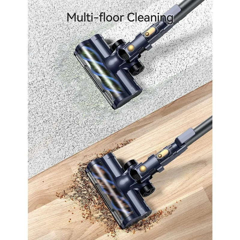 Voweek Cordless Vacuum Cleaner, Lightweight Stick Vacuum Cleaner with Powerful Suction, Detachable Battery, 1.3L Dust Cup 5