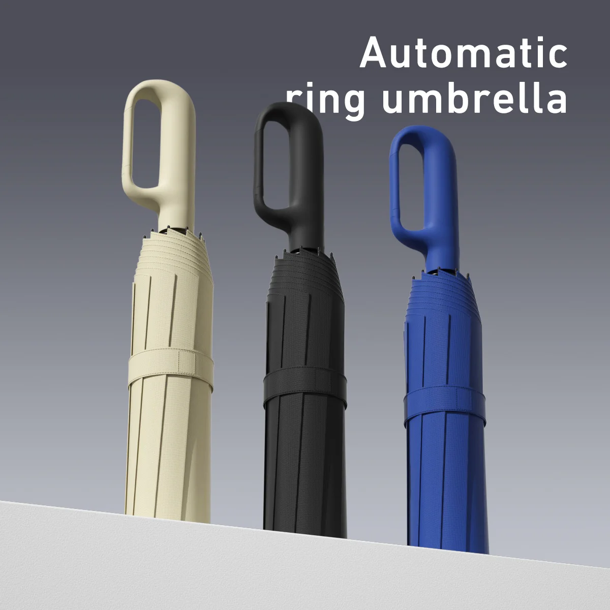 Ring Buckle Design 20 Rib Fully Automatic Folding Umbrella For Men Women Sunshade Double Umbrella