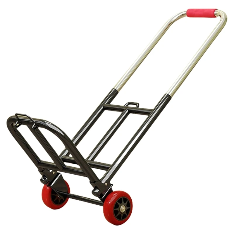Easy Storage Rolling Crate Garden Cart Portable Fold Up Handcart with Strong Load Capacity for Moving and Groceries
