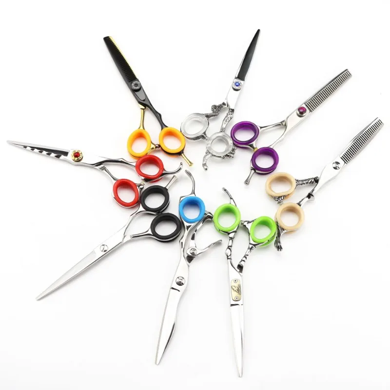 Matte Hairdressing Scissors Finger Ring Pet Scissors Professional Finger Ring Color Silicone Handle Rings for Barber Shears