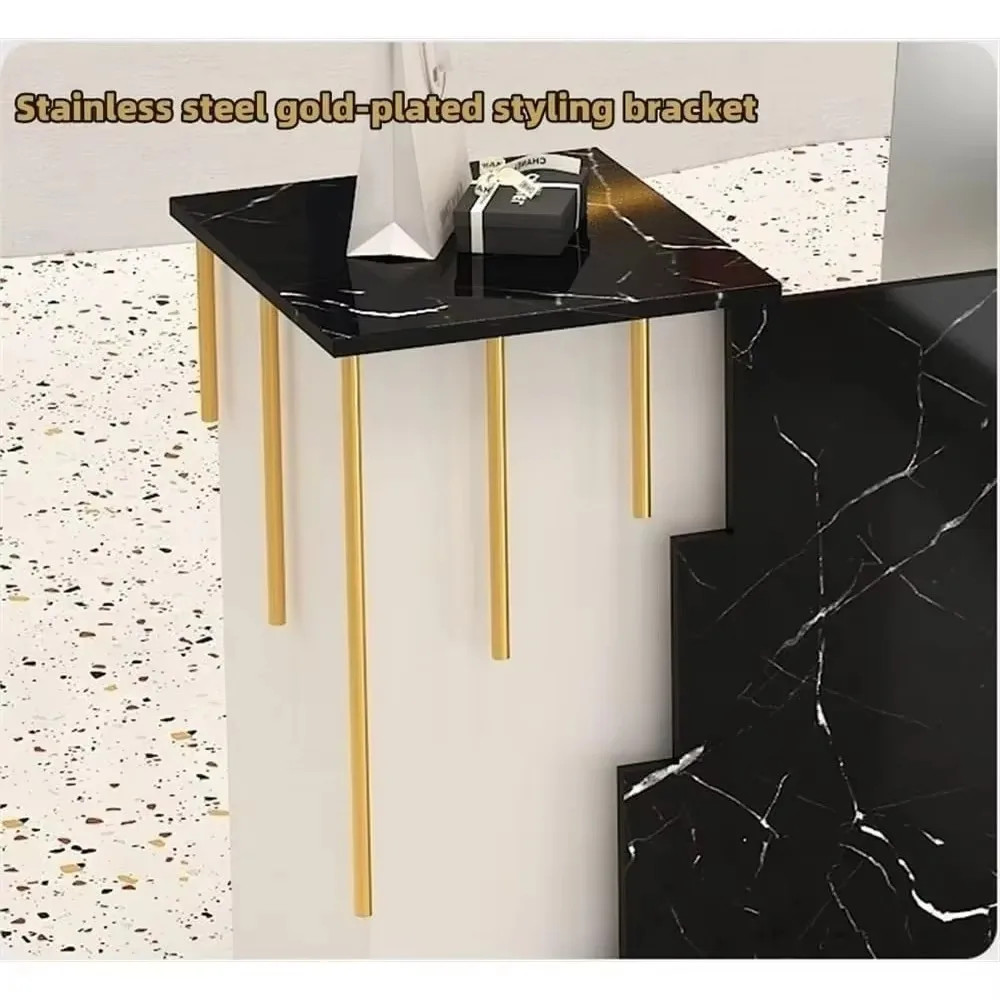 Reception Desk, Front Desk, Retail Counter with Drawers, Cash Register Counter for Checkout, Lobby, Salon, Retail, Modern Large 5