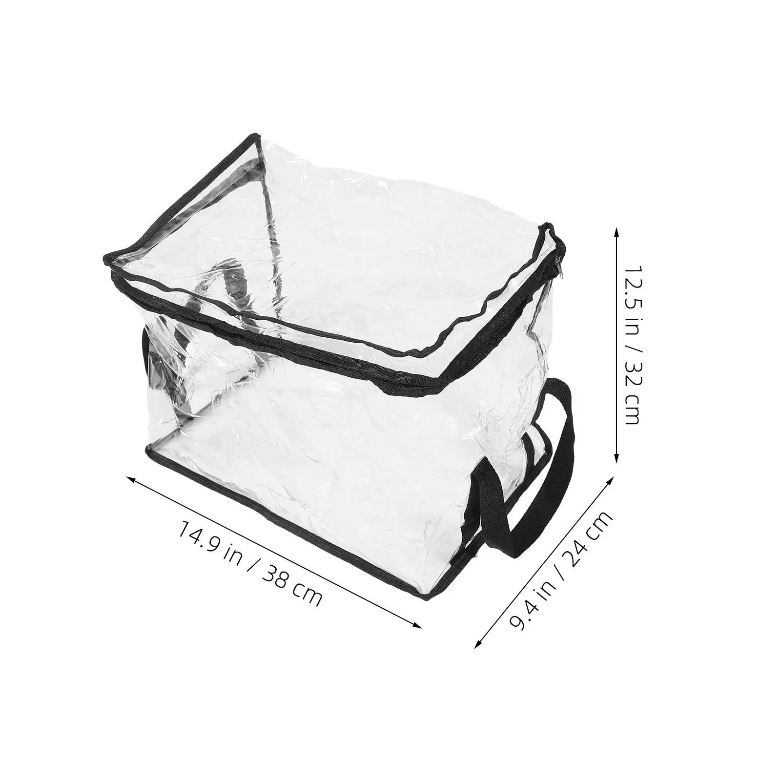 2Pcs 투명한 책 정리함 큐브 - 책, 학교 용품, 방진용 손잡이가 있는 투명한 PVC 접이식 보관 가방