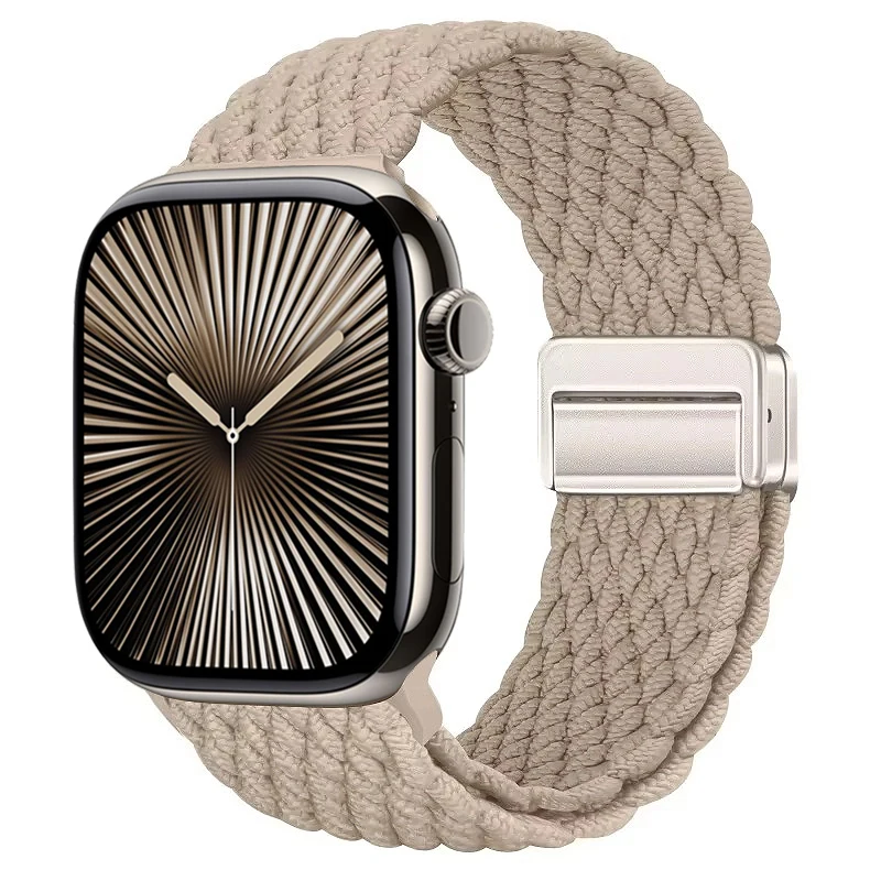 Nylon Braided Magnetic Loop Strap with Metal Accents
