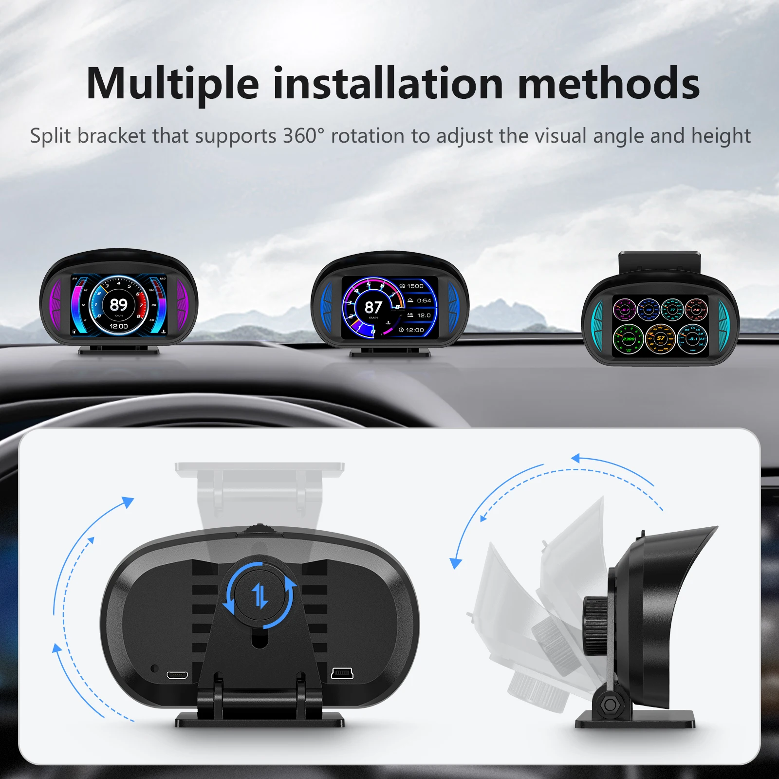 WYOBD P2 ڵ  ӵ OBD2 GPS HUD , ڵ ÷ ˶,   µ ͺ з º ǻ