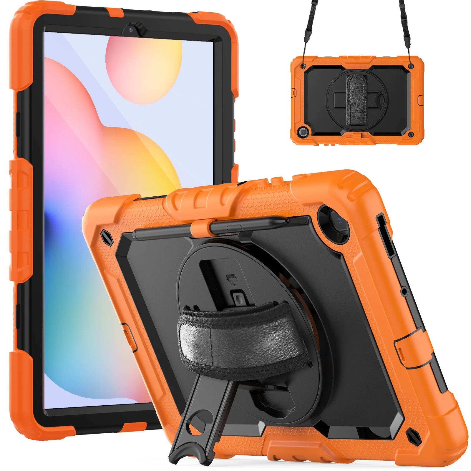 Heavy Duty 360° Rotating Tablet Case with Shoulder Strap