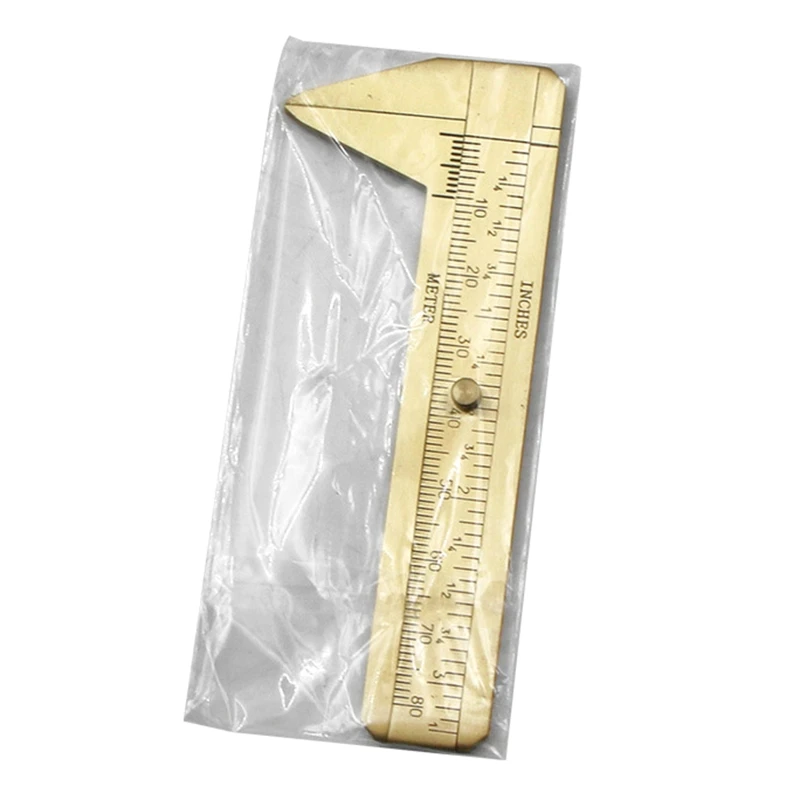 Mini mosiężna linijka kieszonkowa poręczna suwmiarka mosiężna z wciskiem noniuszem narzędzie pomiarowe podwójna waga mm/cal 80mm Dropship
