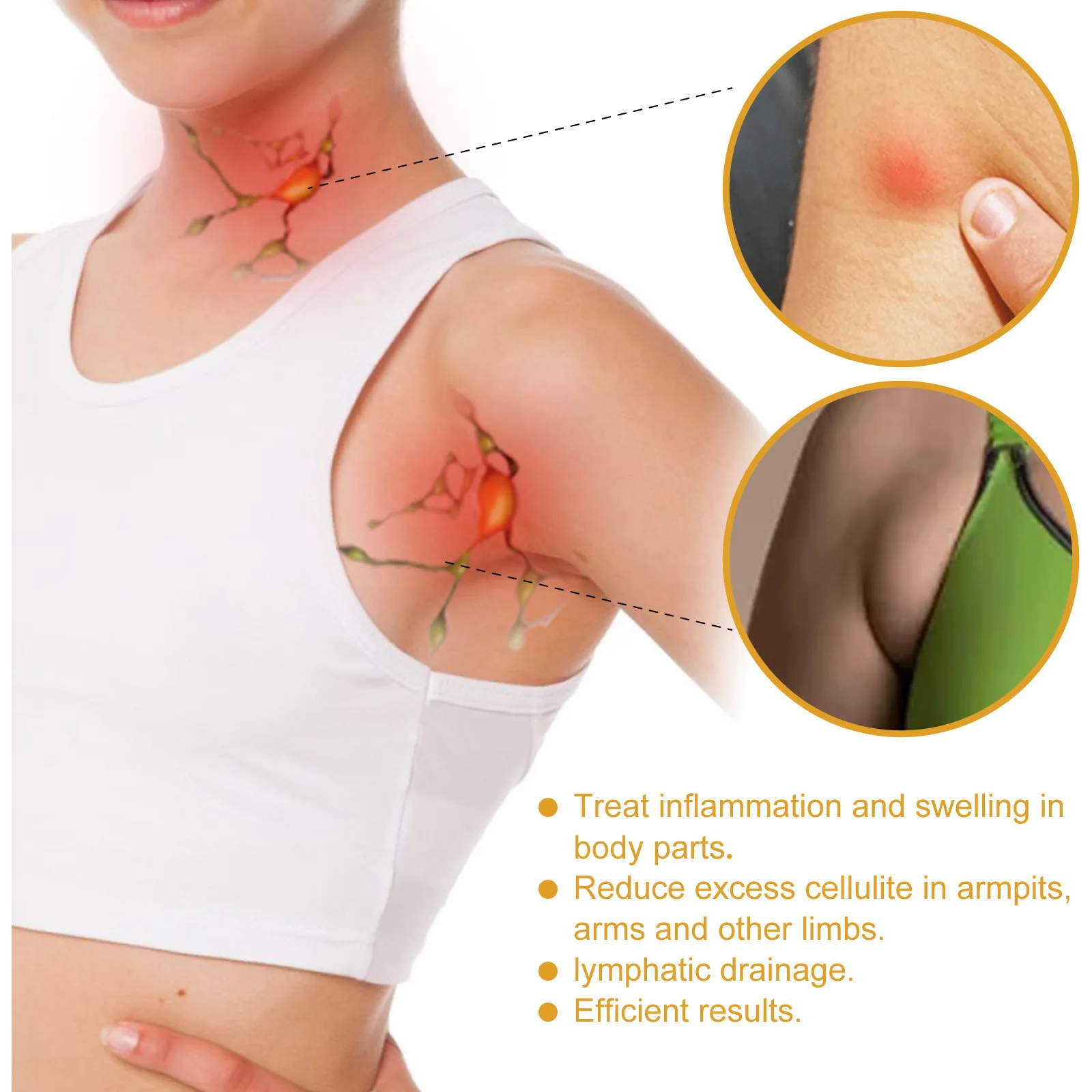 Ingweröl Lymphdrainage Körperpflege zum Ausbaggern der Achselhöhle Hals Meridian Ausbaggern Stress abbauen Gewicht verlieren Ätherisches Öl für Frauen_voghion.com