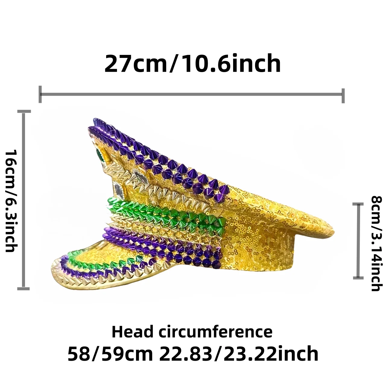 Yellow Steampunk Festival Captain Hat Multicolor Rhinestone Military Cap Handmade Luxury Masquerade Cosplay Music Festival