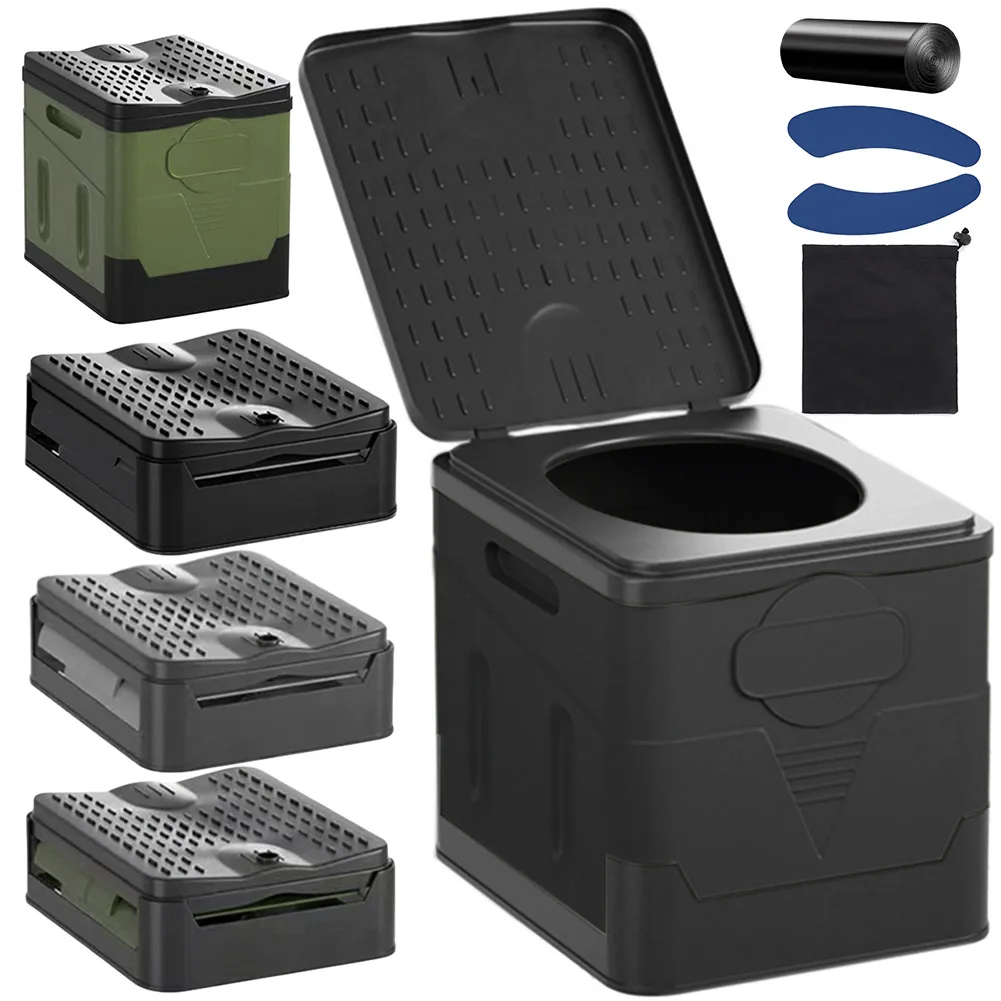 Car Toilet Bucket Trash Can Portable Toilet Stool for Tour Emergency Self-driving for Car Truck Camping Hiking Fishing Long Trip 2