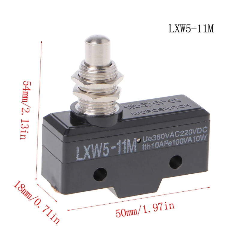 10A 380V Lxw5-11M Panel Mount Micro Switch 1Nc + 1No Waterproof Travel Limit Switch Small Self Reset Inching Switch