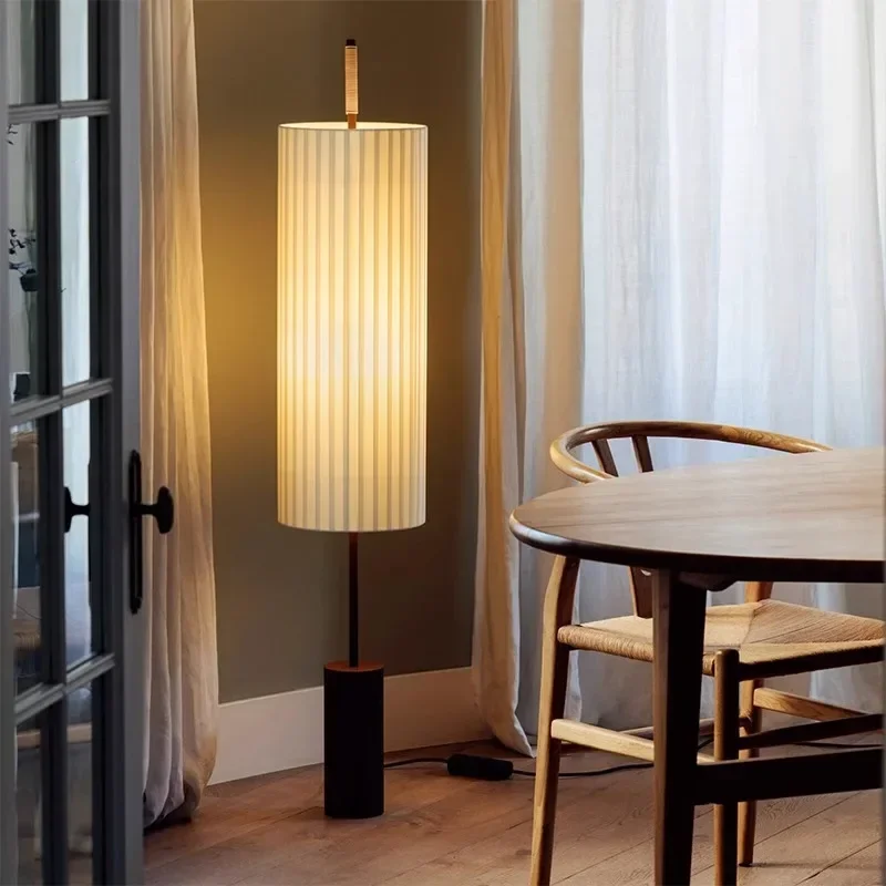 

Wabi sabi Style Minimalist LED Floor Lamps Home Living Room Fabric Led Sofa Standing Lights Bedroom Bedside Lightng Deco Lamp