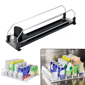 Dispenser Automatico per Bevande, Organizzatore per Lattine di Soda e Bottiglie di Birra, Portabevande per Frigorifero