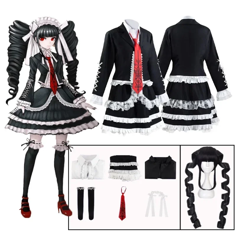 

Danganronpa Yasuhiro Taeko Cosplay Costume Celestia Ludenberg Cosplay Wig Women's Gothic Lolita Apparel Halloween Party Dress